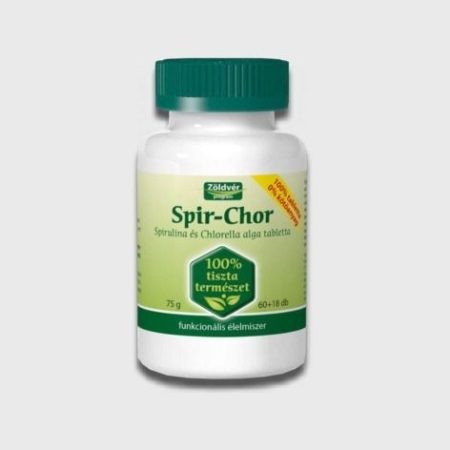 Spir-Chor spirulina és chlorella alga tabletta Zöldvér 78x